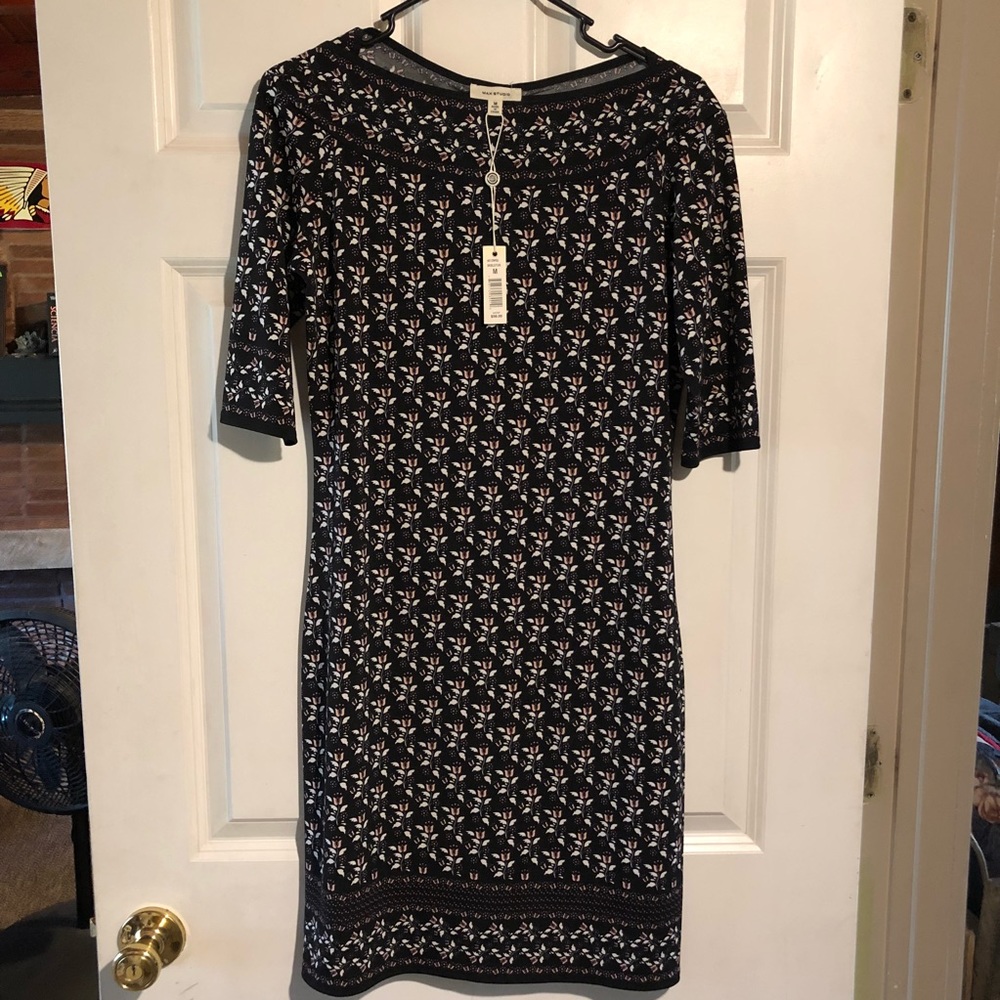 Black floral print dress